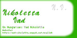 nikoletta vad business card